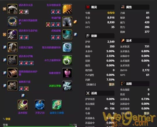 魔兽世界tbc奶德P2毕业装备搭配