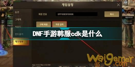 DNF手游韩服cdk是什么 地下城与勇士手游韩服cdk大全最新