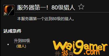 魔兽世界服务器第一80级猎人成就获得方法(魔兽世界服务器第一有啥)