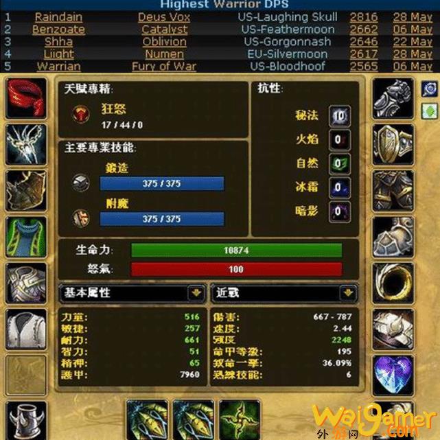 《魔兽世界》tbc怀旧服DPS职业排名是什么